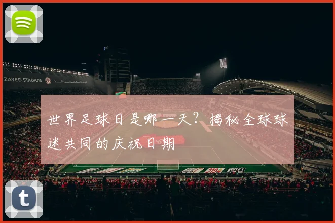 世界足球日是哪一天？揭秘全球球迷共同的庆祝日期